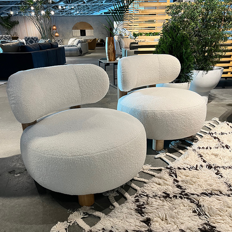 American Leather Boucle Chairs