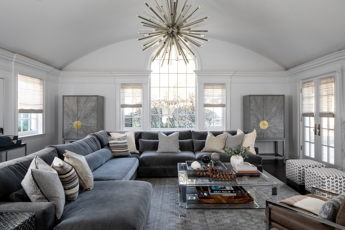 For this Dutch Colonial in Short Hills, “the homeowners with three boys wanted our ‘laid-back luxe’ signature style—tailored, comfortable and elevated—for family living and entertaining,” designer Karen Wolf says.